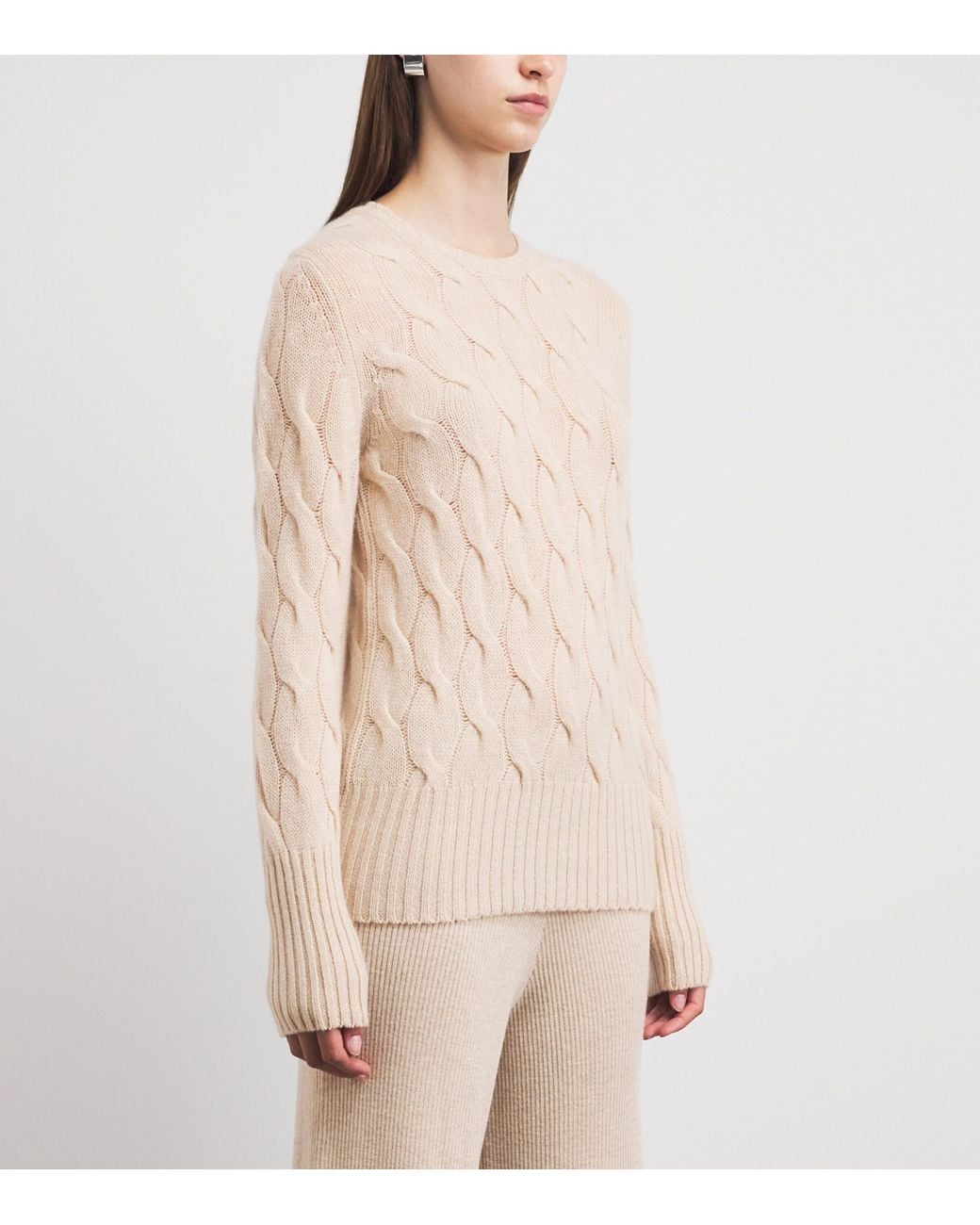 Johnstons Natural Cashmere Cable-Knit Sweater