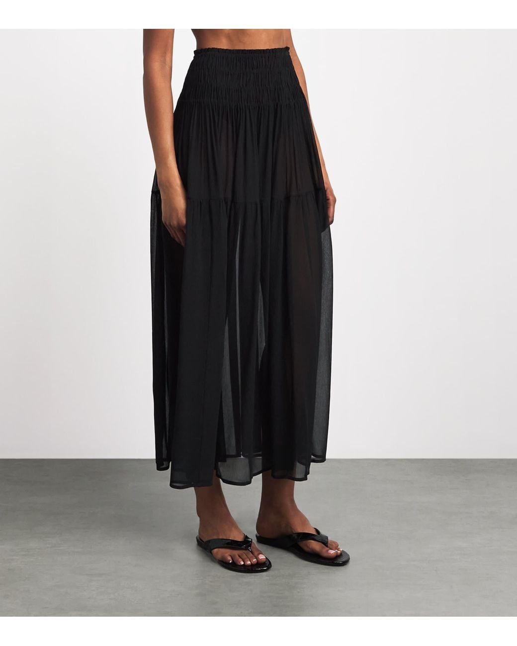 Eres Black Silk Muslin Irresistible Maxi Skirt