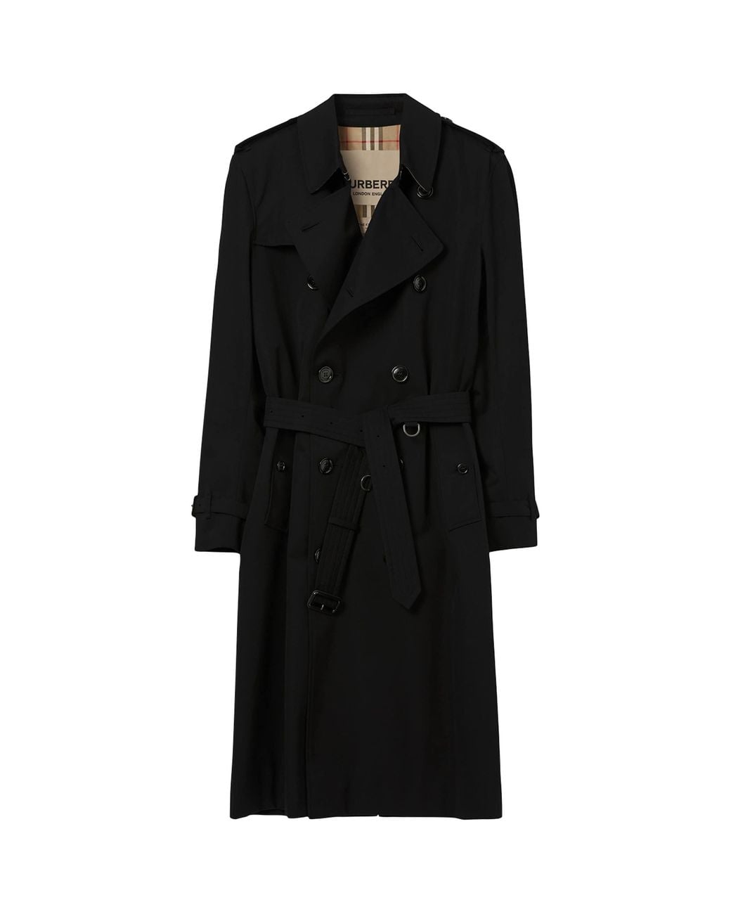 Burberry Black Long Kensington Heritage Trench Coat for men