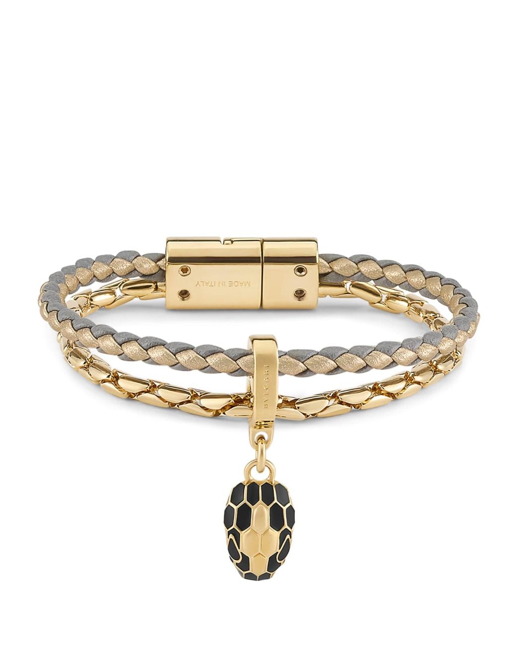 BVLGARI Metallic Leather Serpenti Forever Bracelet