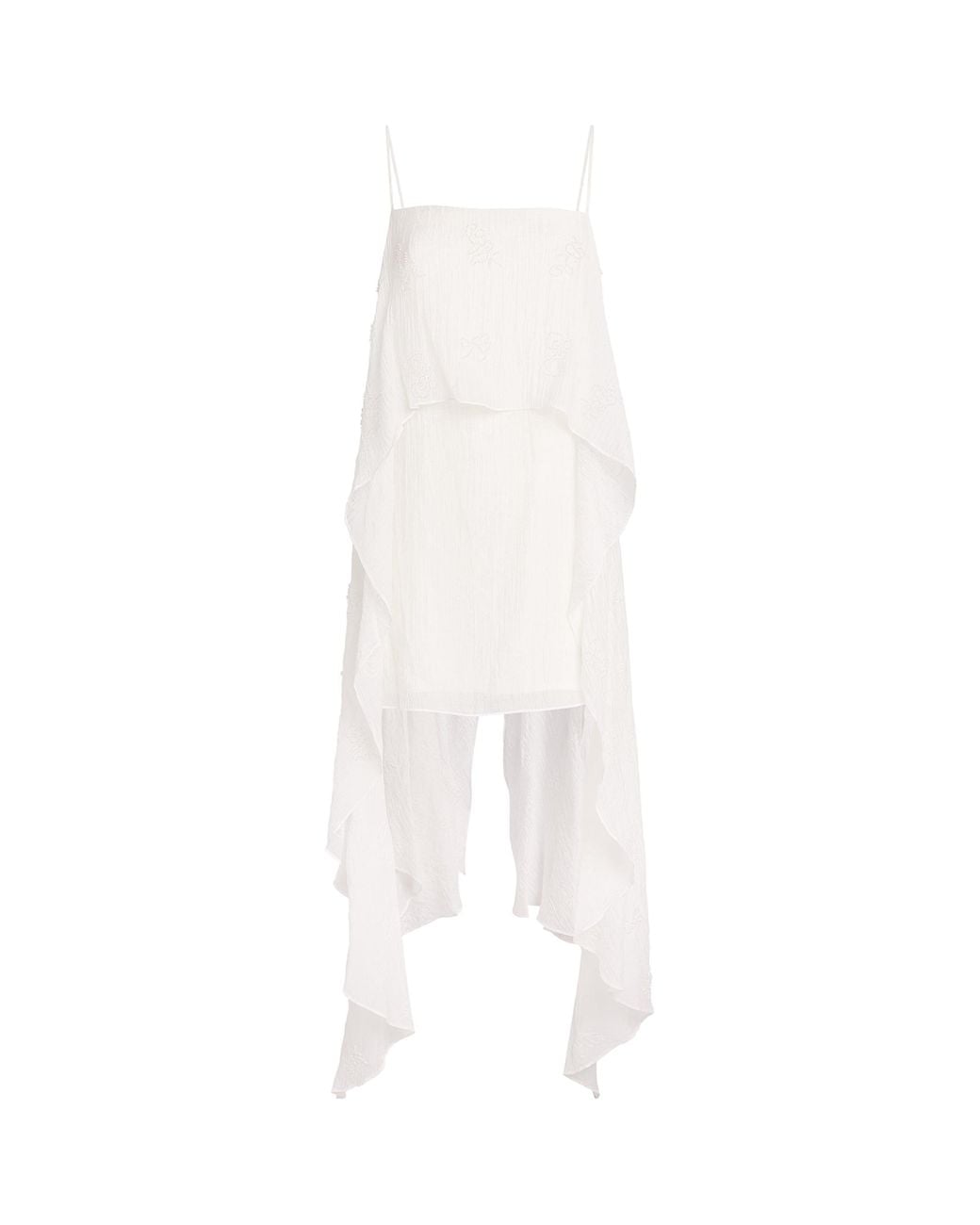 Staud White Embellished Valencia Mini Dress