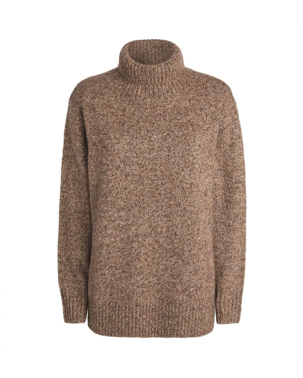 Soft Goat Brown Cashmere-Silk Marled Sweater