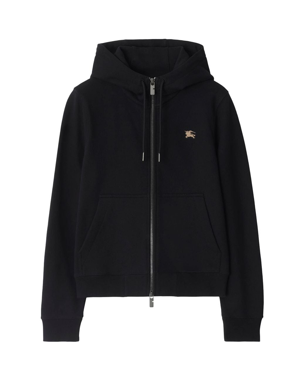 Burberry Black Cotton Knight Stamp Hoodie