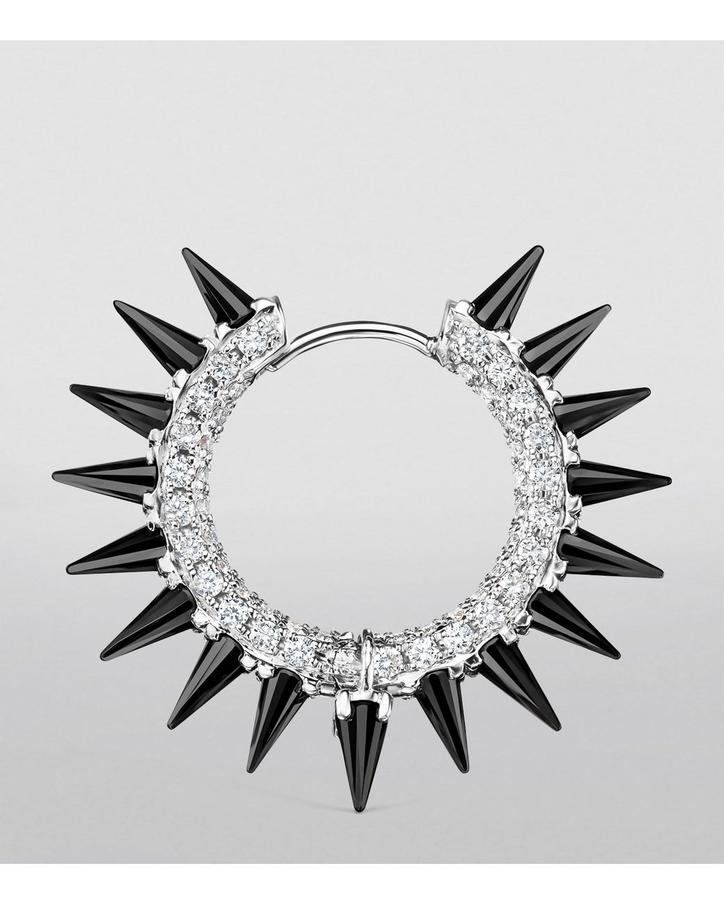 Maria Tash Black Moissanite Mohawk And Diamond Pavé Hoop Earring