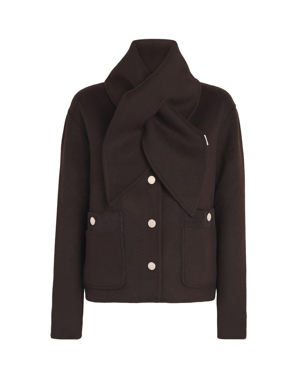 Claudie Pierlot Black Wool-Blend Scarf Jacket