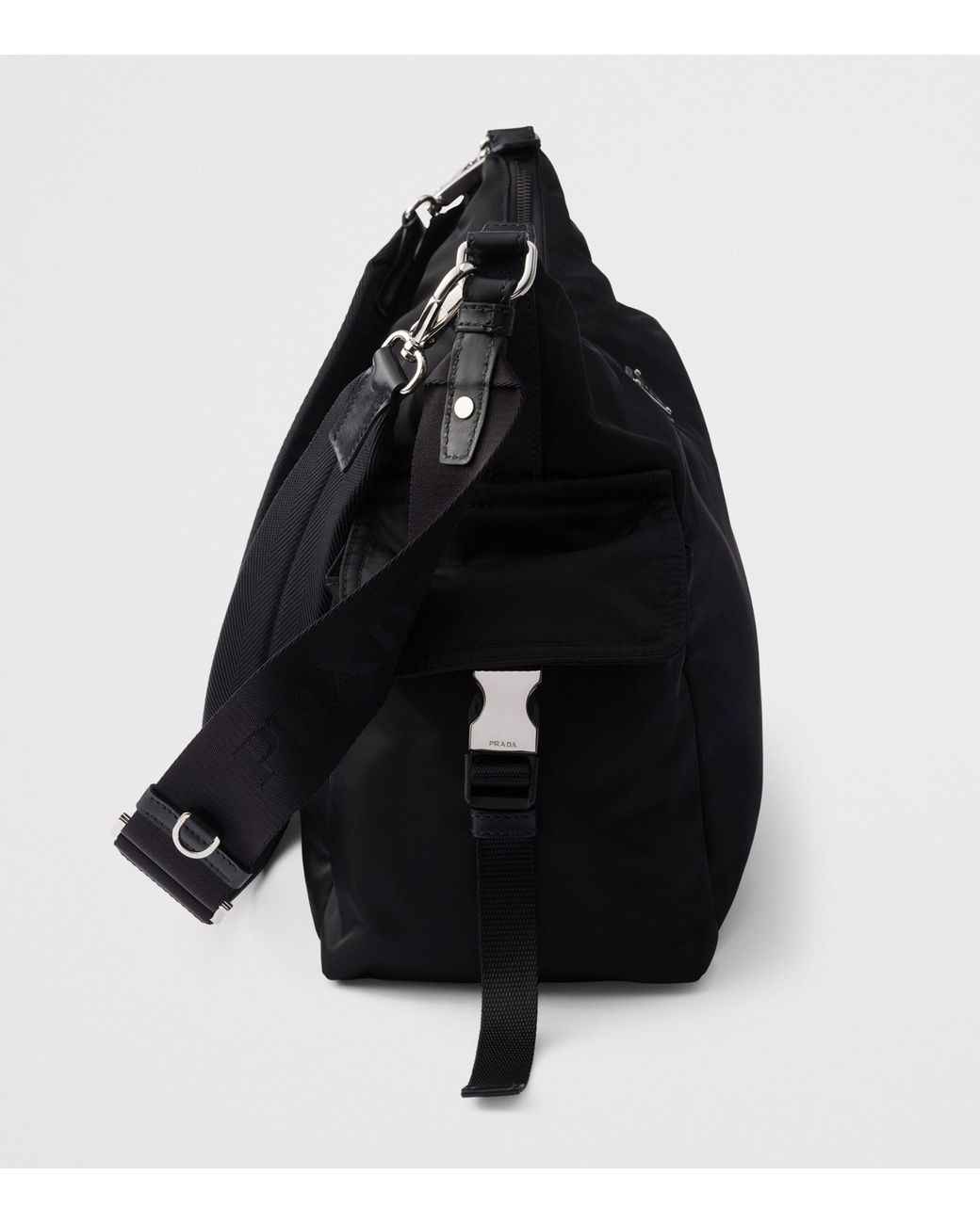 Prada Black Re-Nylon Leather-Trim Explore Messenger Bag for men