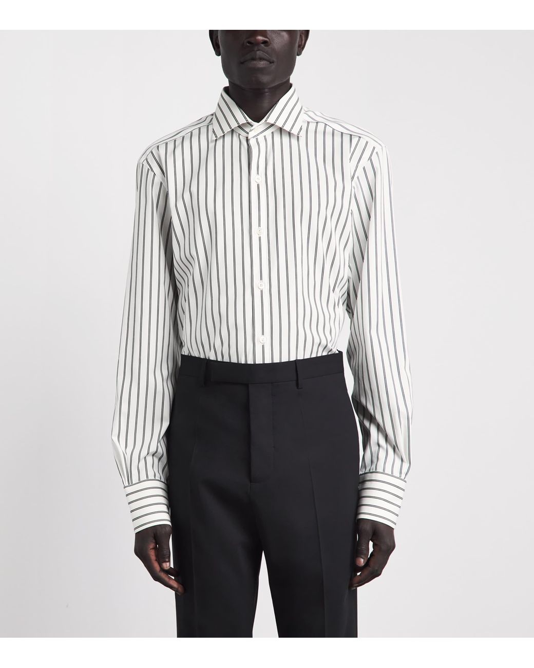 Tom Ford White Cotton Stripe Shirt for men