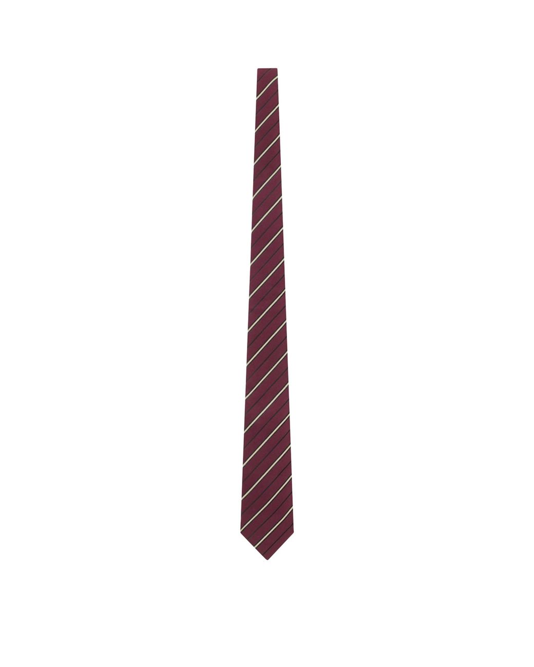 Saint Laurent Red Silk-Wool Jacquard Stripe Tie