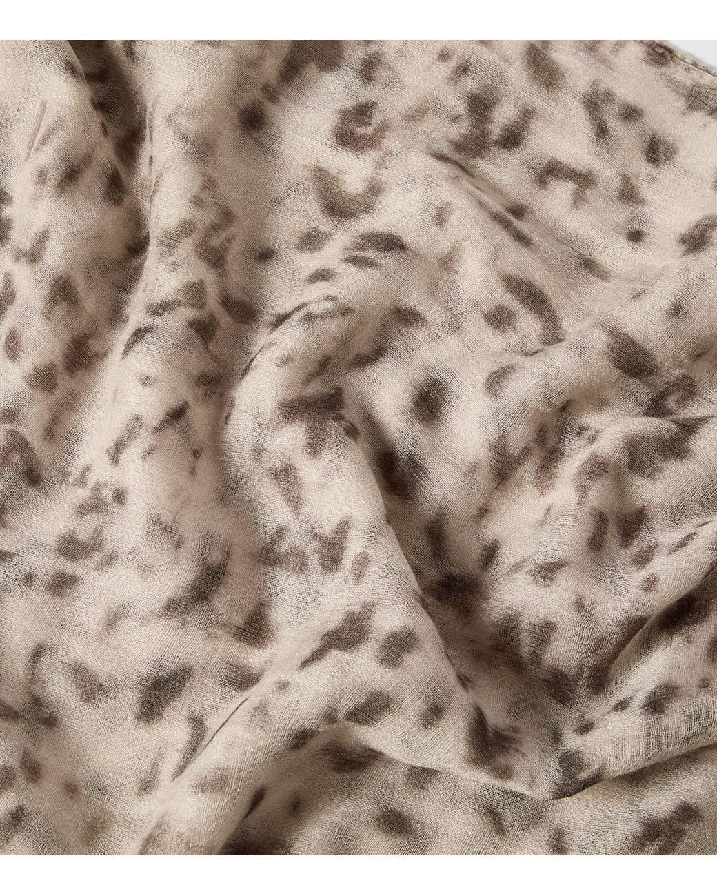 Brunello Cucinelli Natural Cashmere Lynx Print Scarf