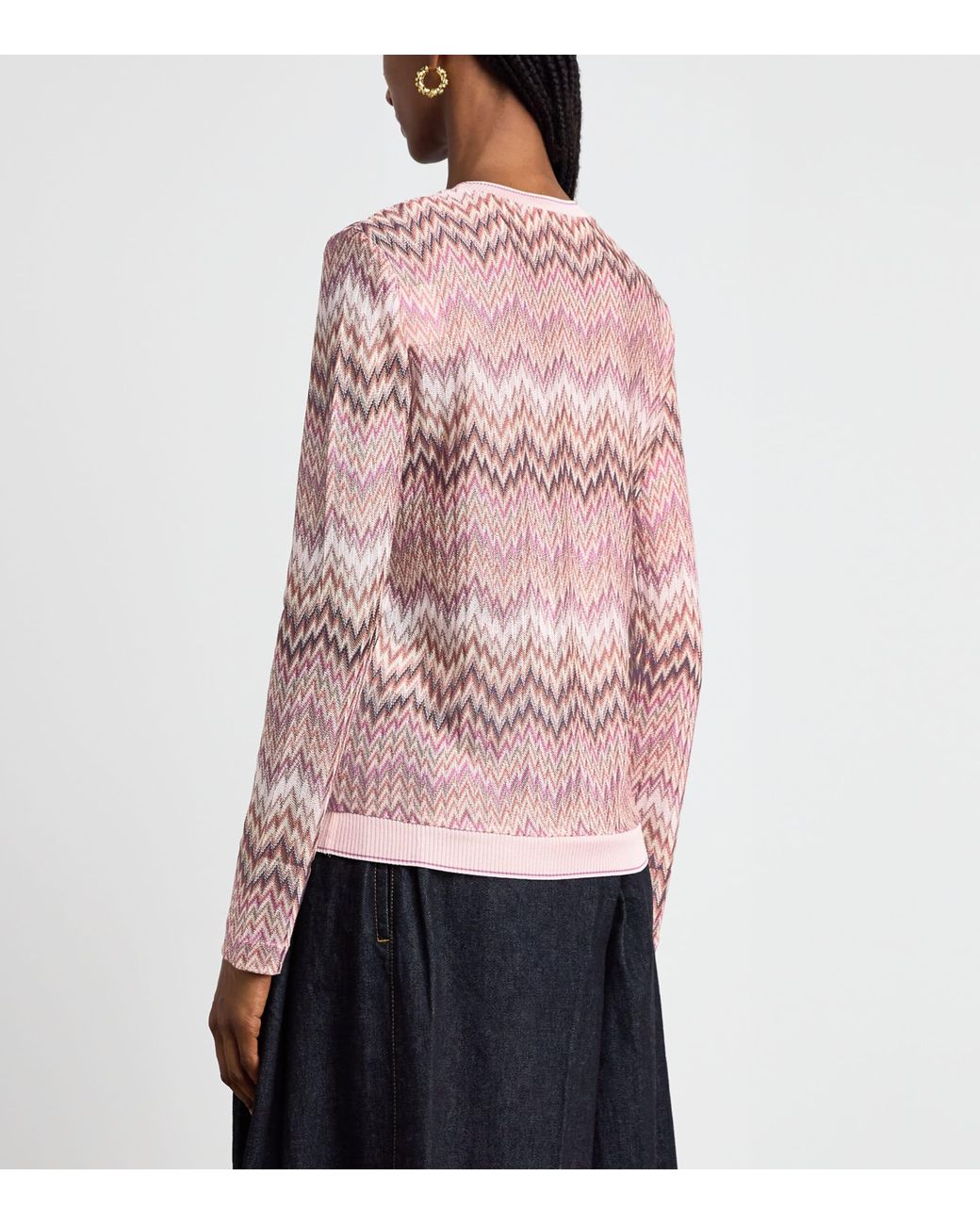 Missoni Pink Zigzag Crew-Neck Sweater