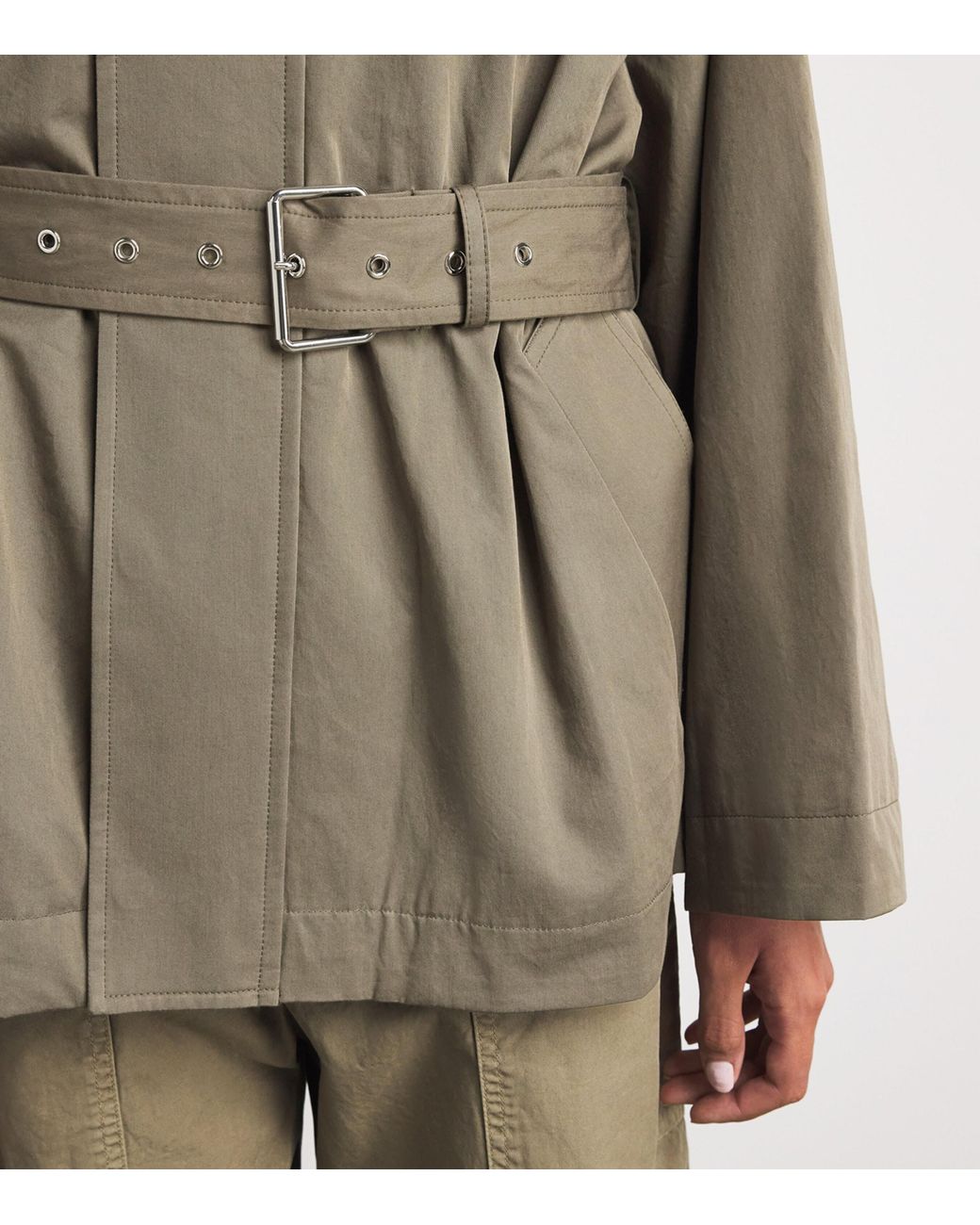 FRAME Green The Field Short Trench Coat