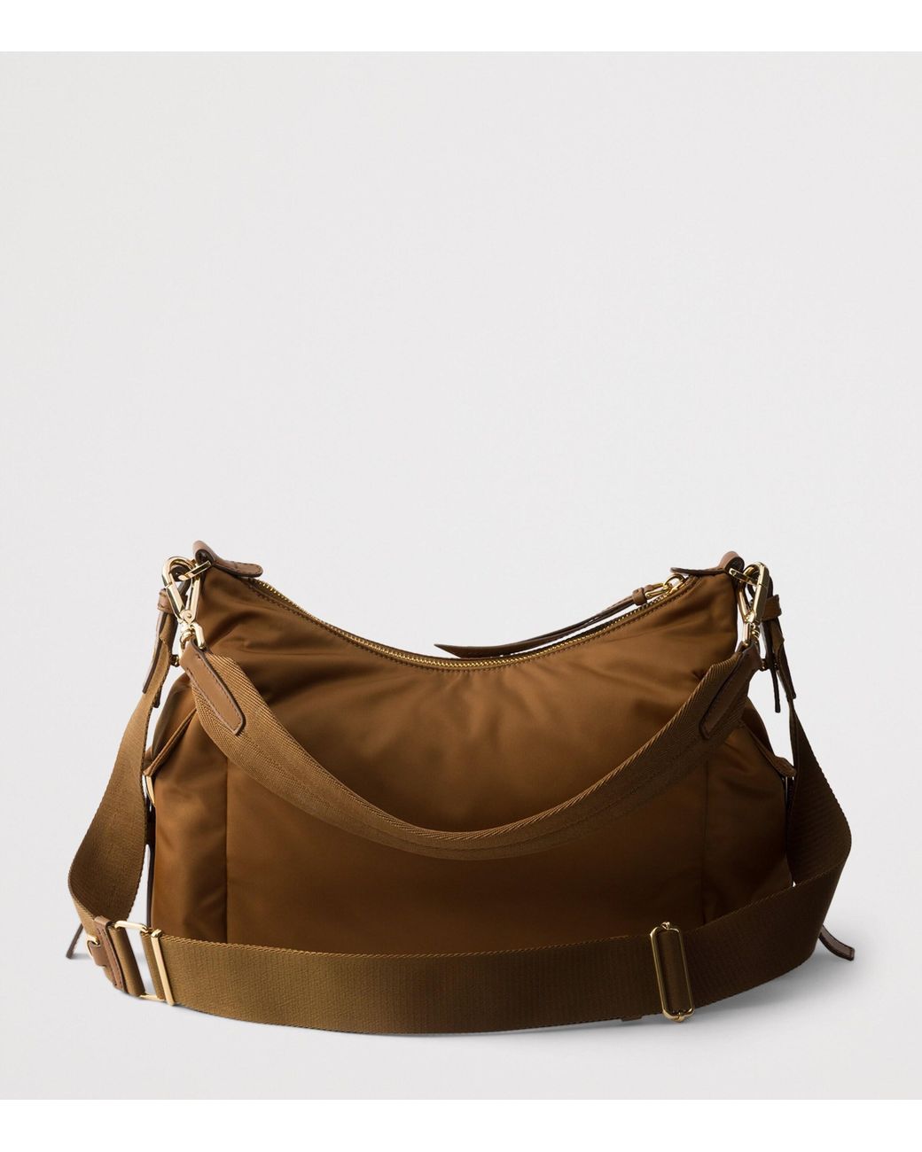 Prada Brown Large Re-Nylon And Leather Explore Shoulder Bag