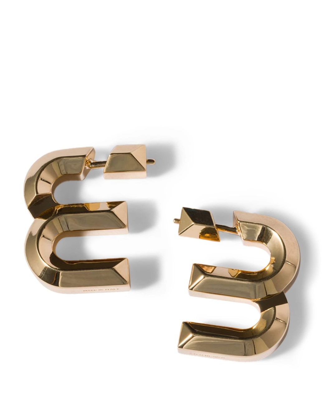 Miu Miu Metallic M Logo Stud Earrings