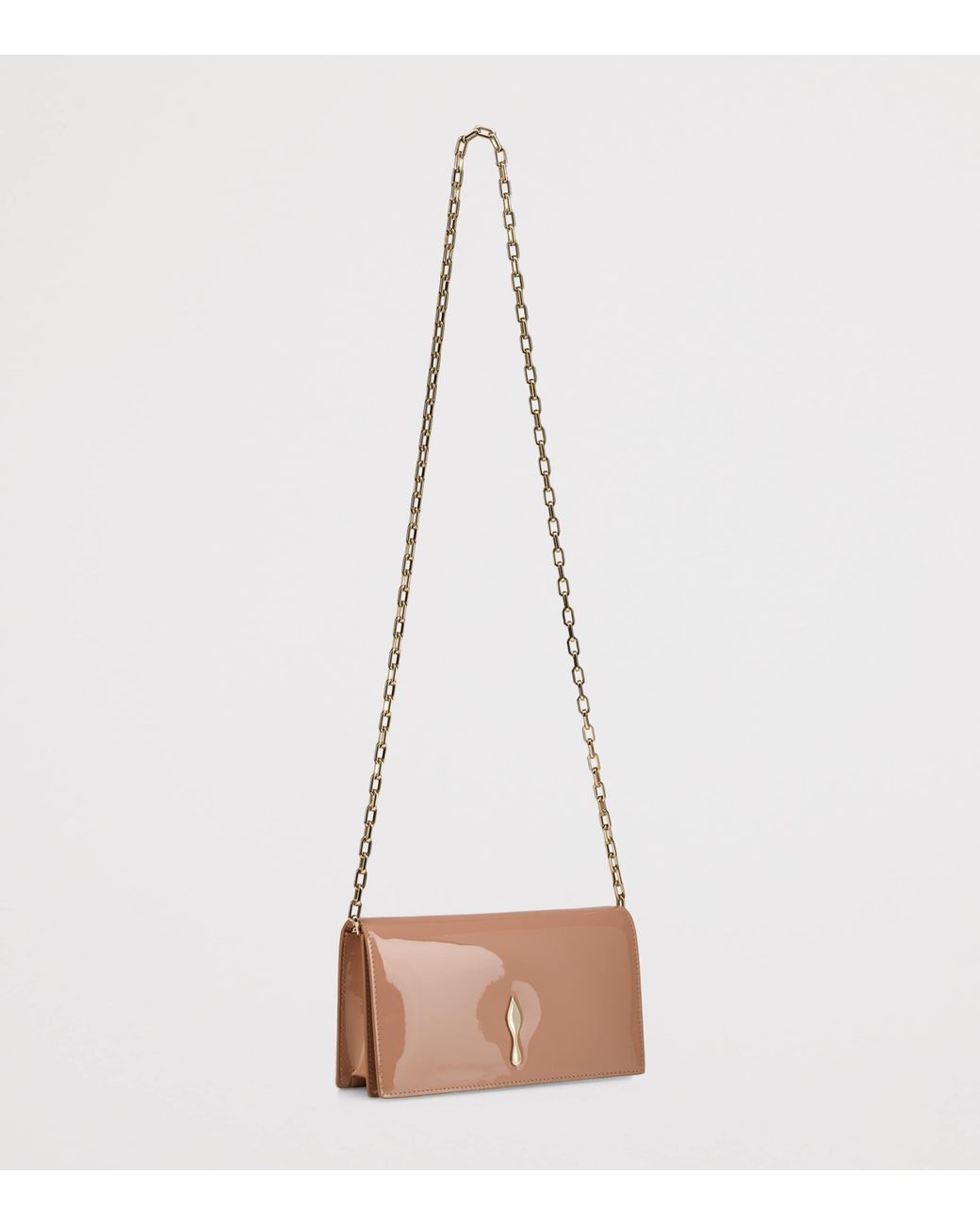 Christian Louboutin Brown Bettina Patent Leather Clutch Bag