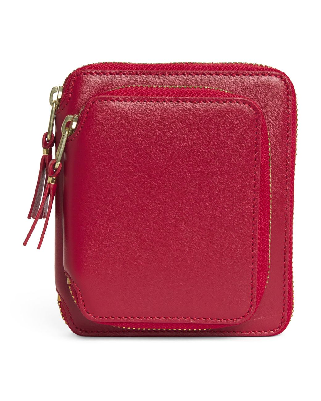 Comme des Garçons Red Leather Zipped Wallet for men