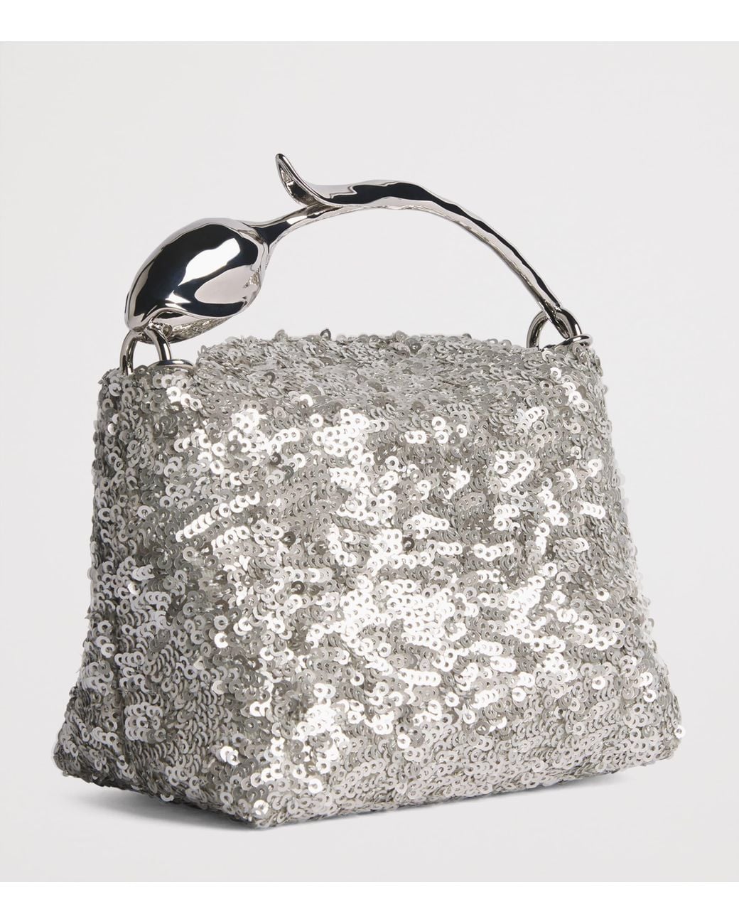 Erdem Metallic Mini Sequin-Embellished Bloom Top-Handle Bag