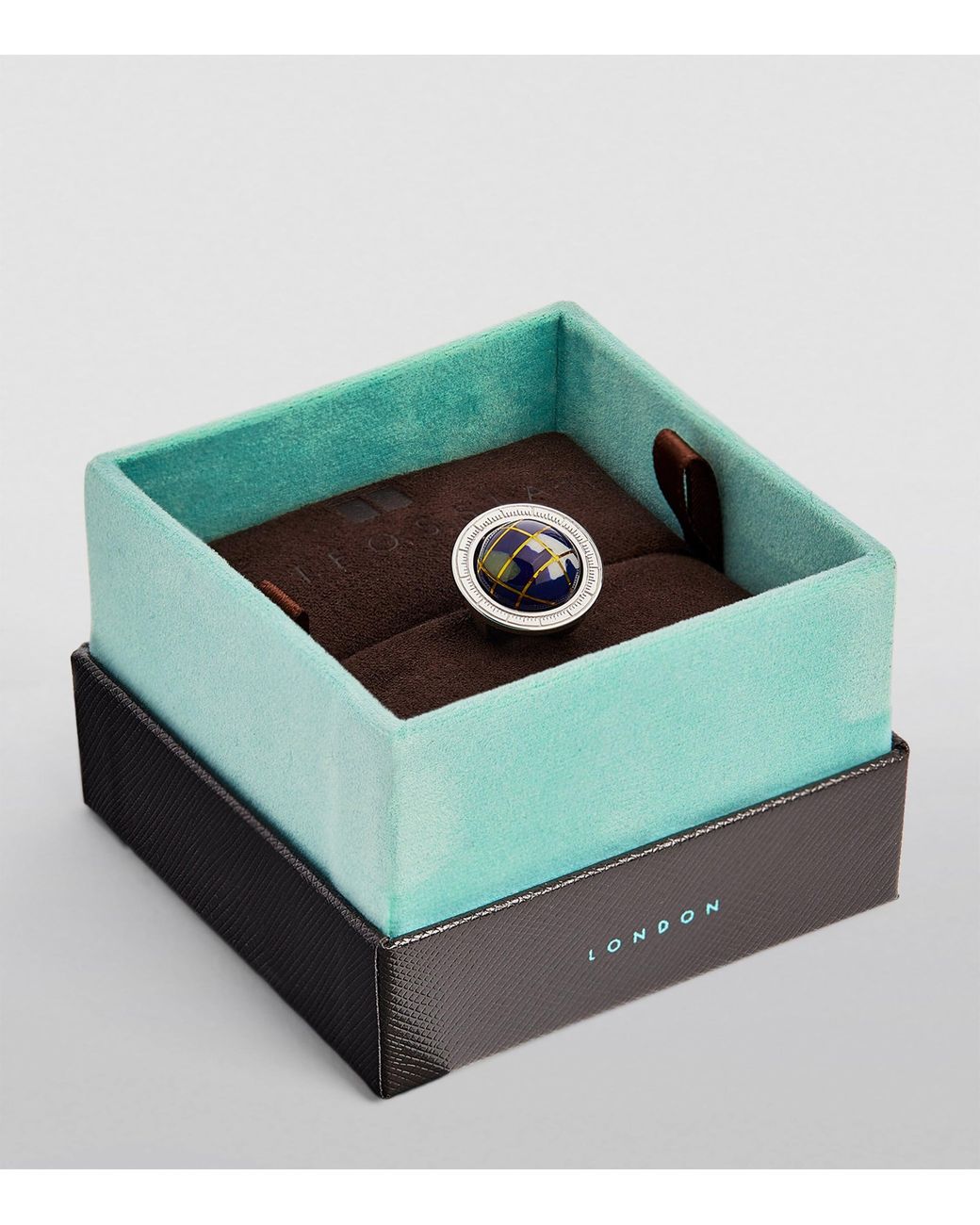 Tateossian Blue Sterling And Lapis Lazuli Globe Cufflinks for men