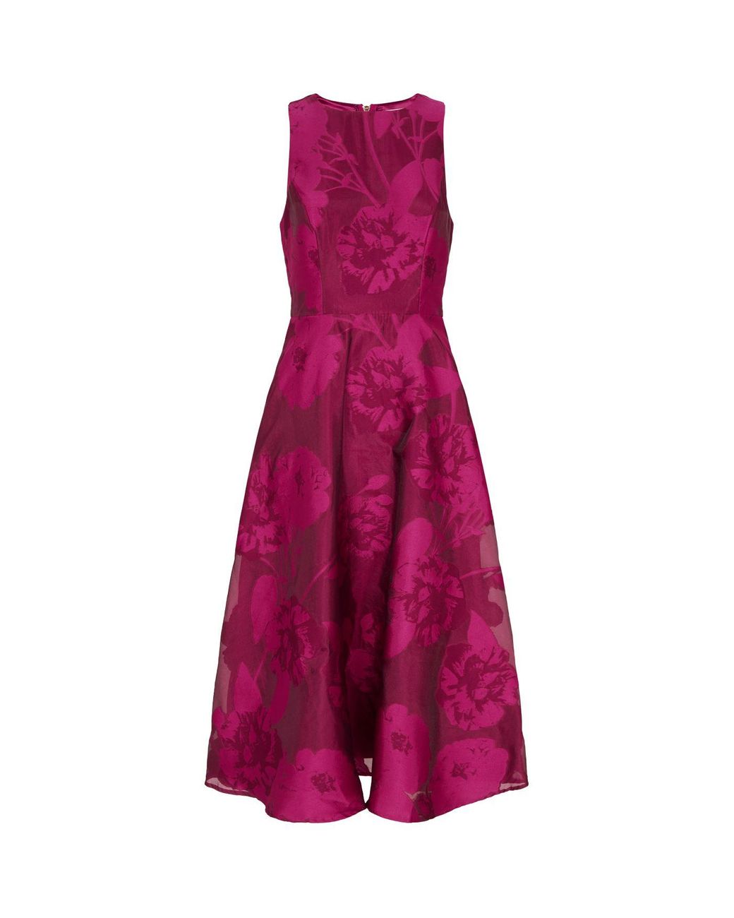 Ted Baker Synthetic Wylieh Floral Jacquard Midi Dress in Pink | Lyst