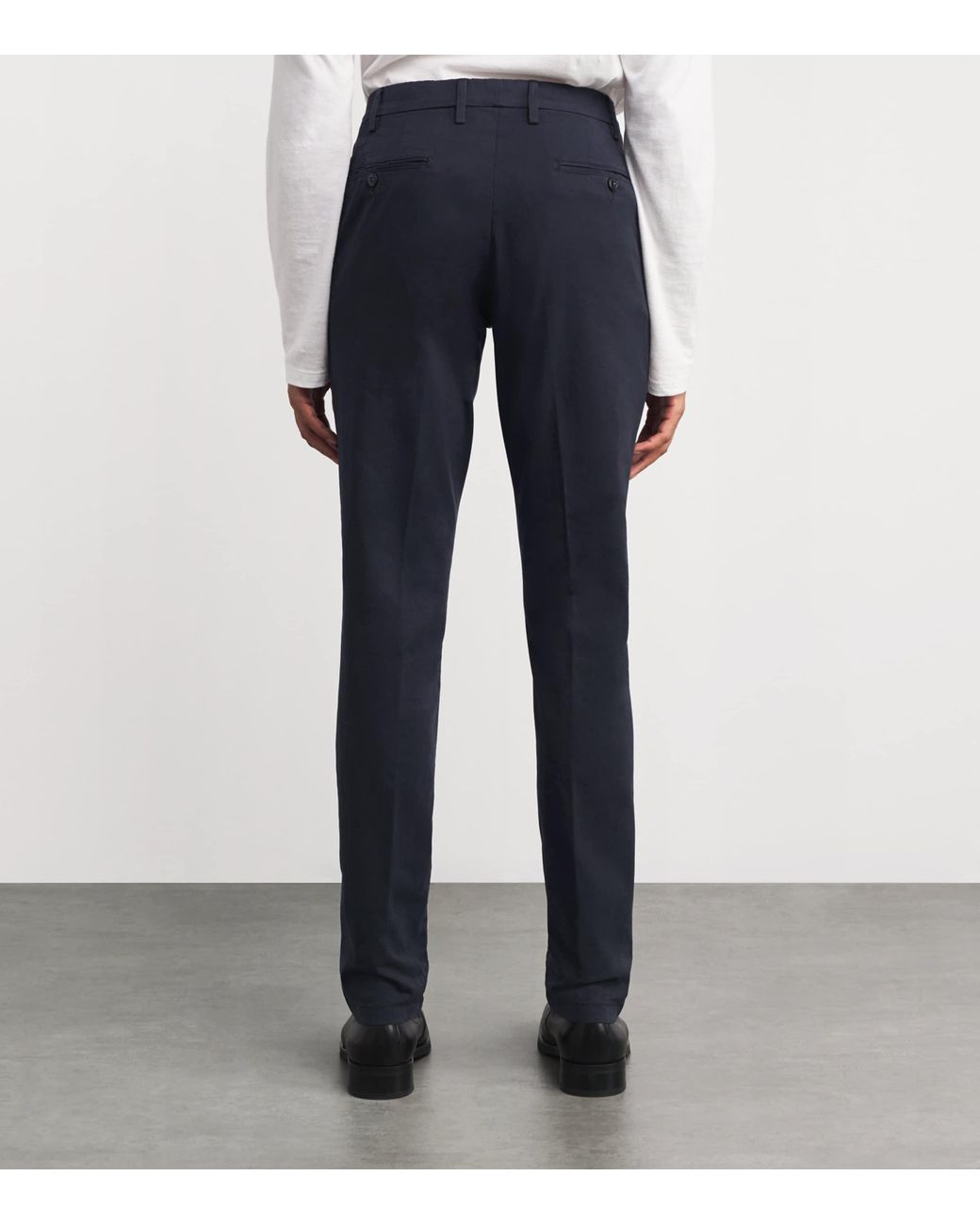 Canali Blue Stretch-Cotton Straight Chinos for men