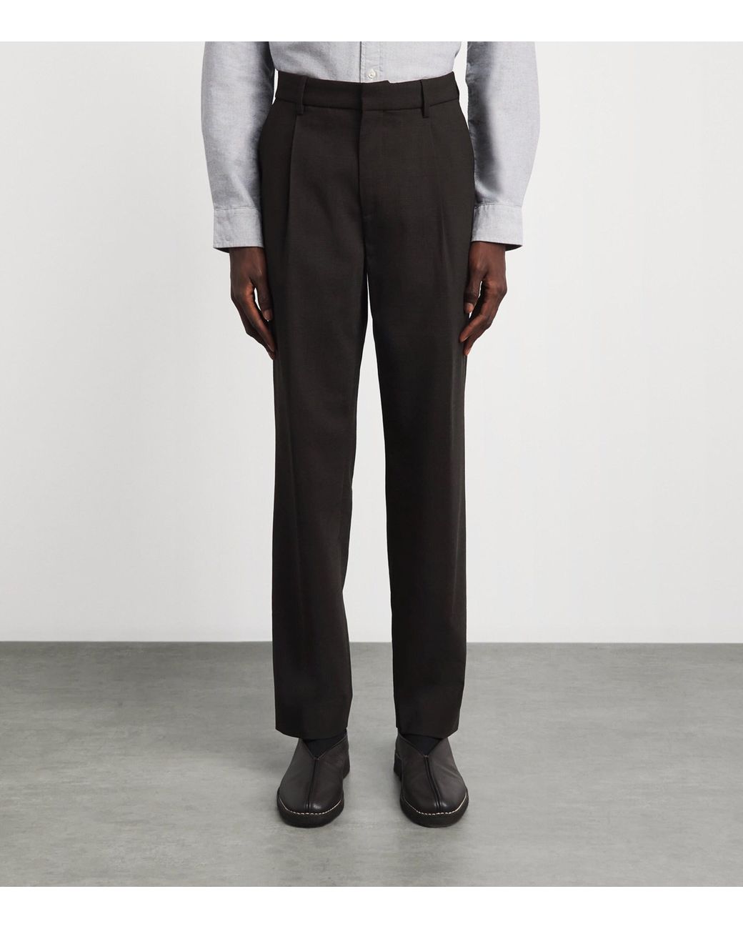 Barena Black Wool Check Gazara Trousers for men