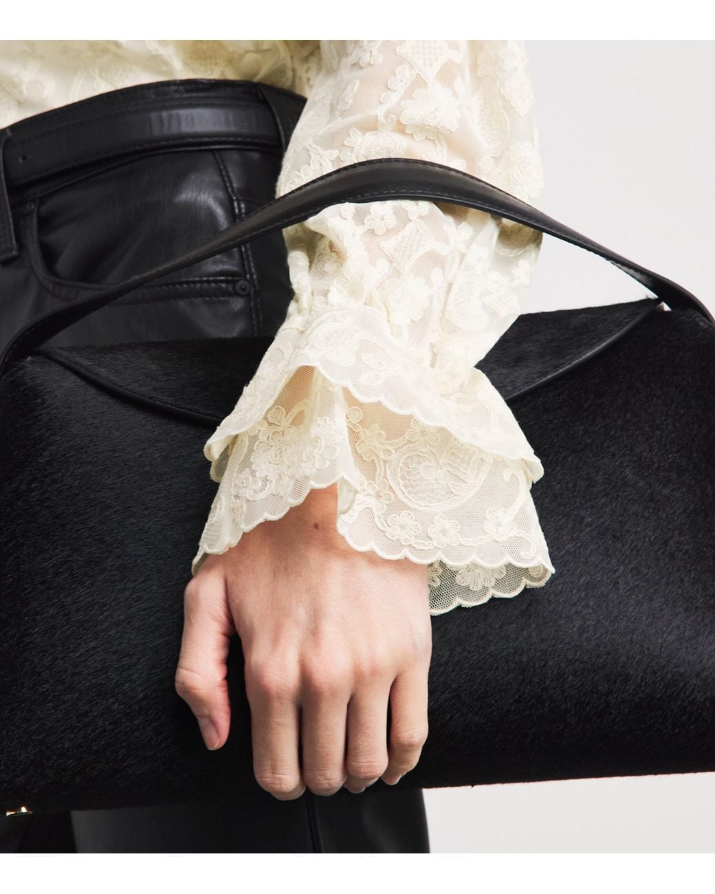 ME+EM White Tulle Embroidered Blouse