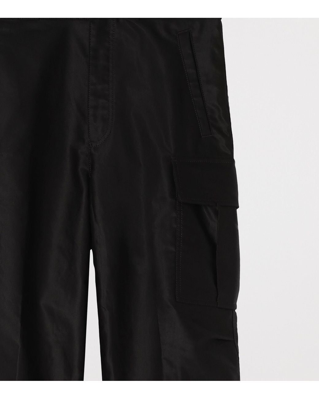 Burberry Black Cotton Sateen Cargo Trousers for men