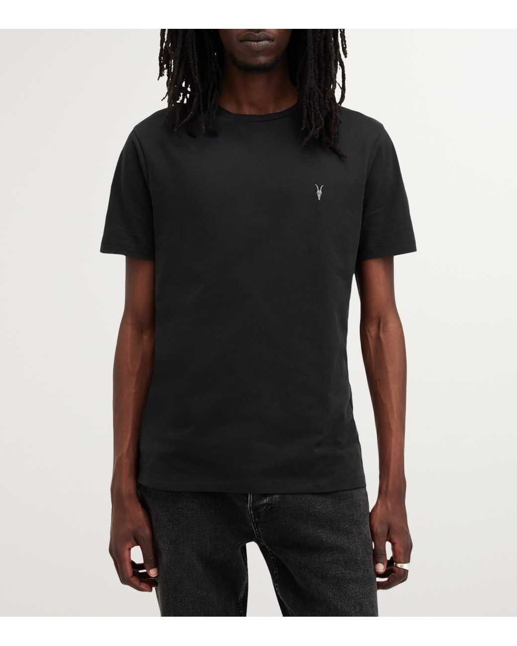 AllSaints Black Cotton Brace T-Shirt for men