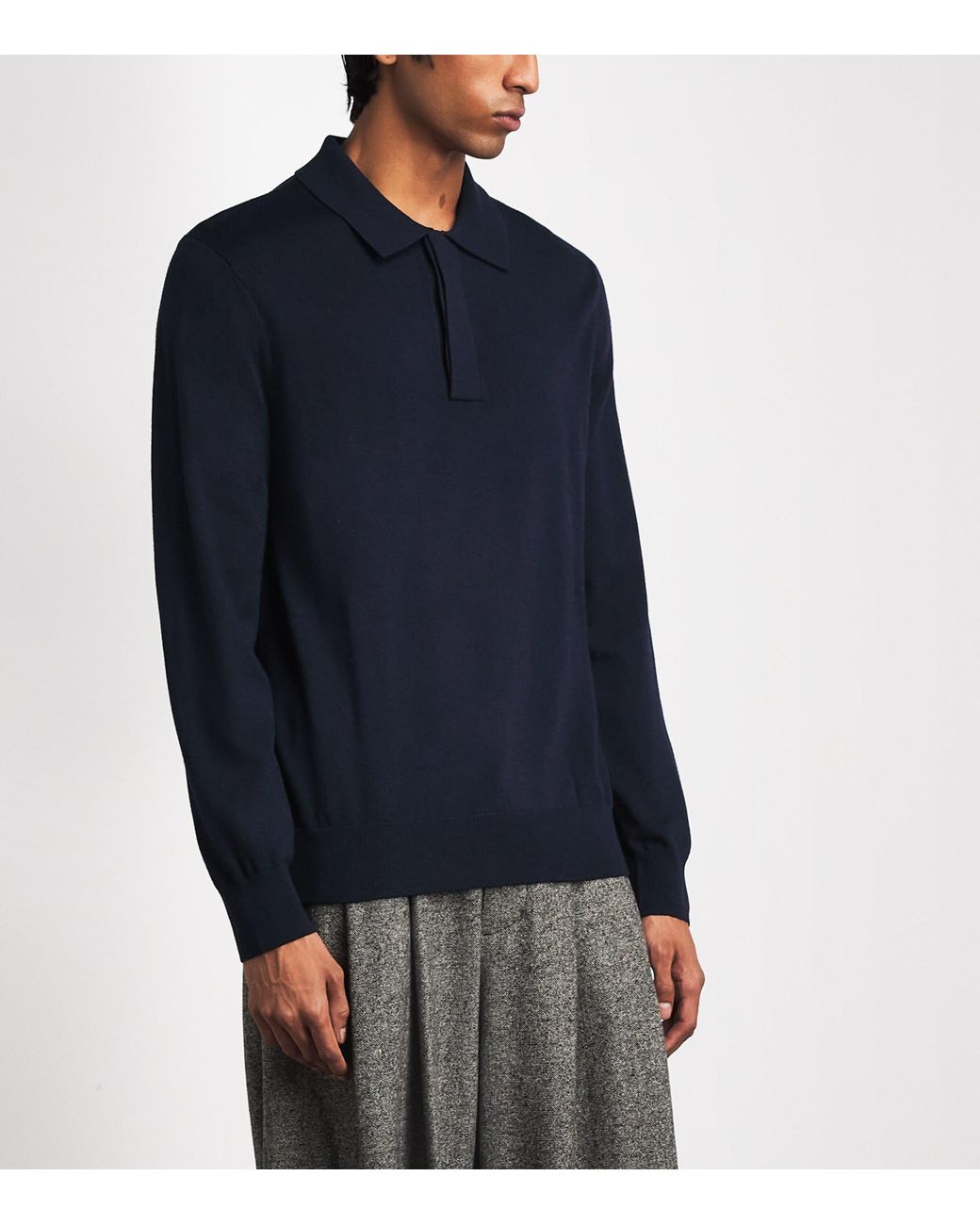 NN07 Blue Merino Wool Emerson Polo Sweater for men