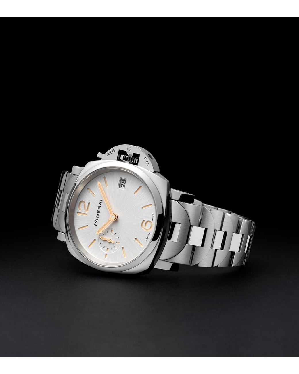 Panerai Metallic Stainless Steel Luminor Due Watch for men