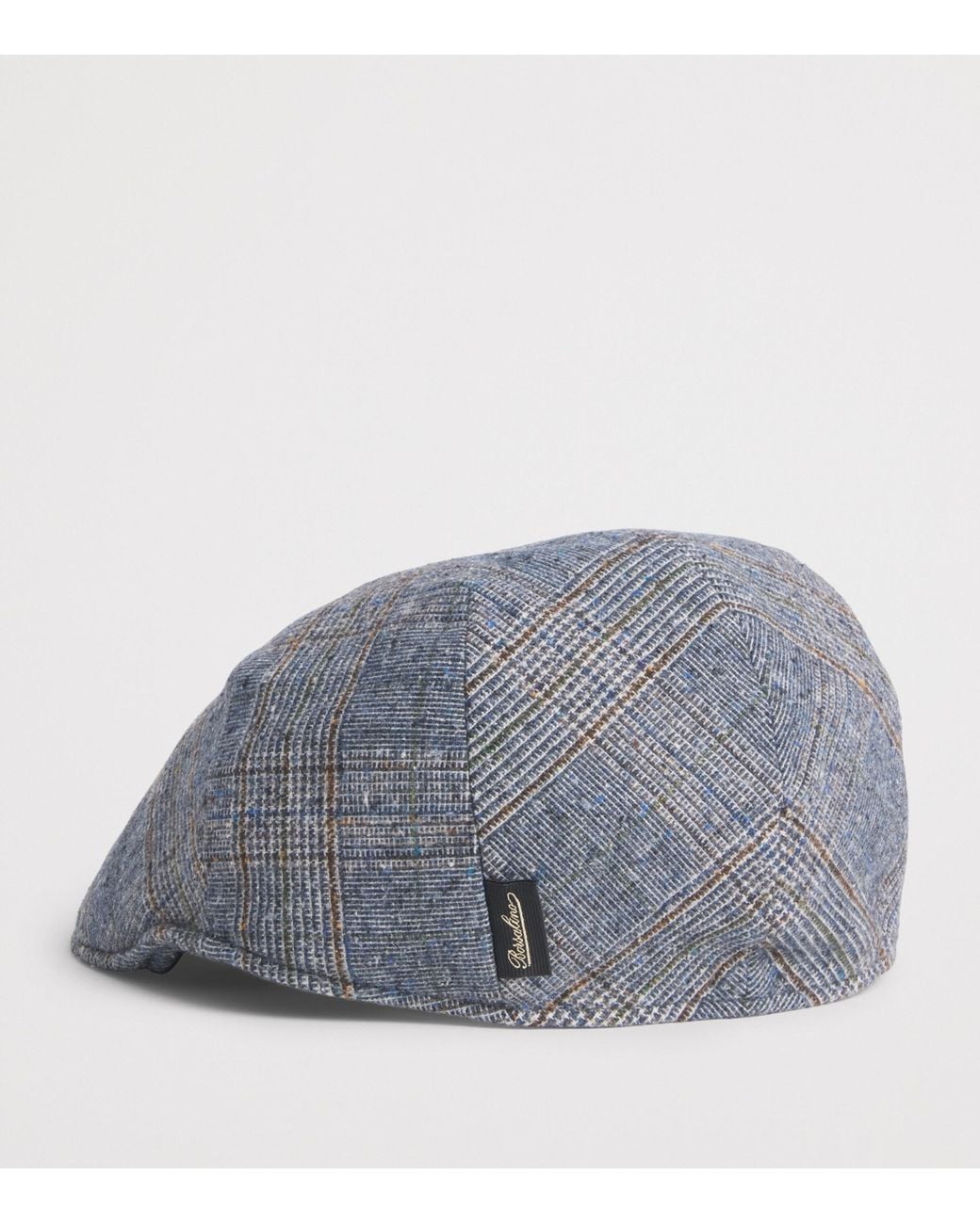 Borsalino Gray Prince Of Wales Check Parigi Duckbill Flat Cap for men
