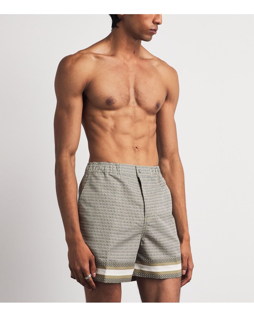 CHE Gray Printed Berkley Swim Shorts for men