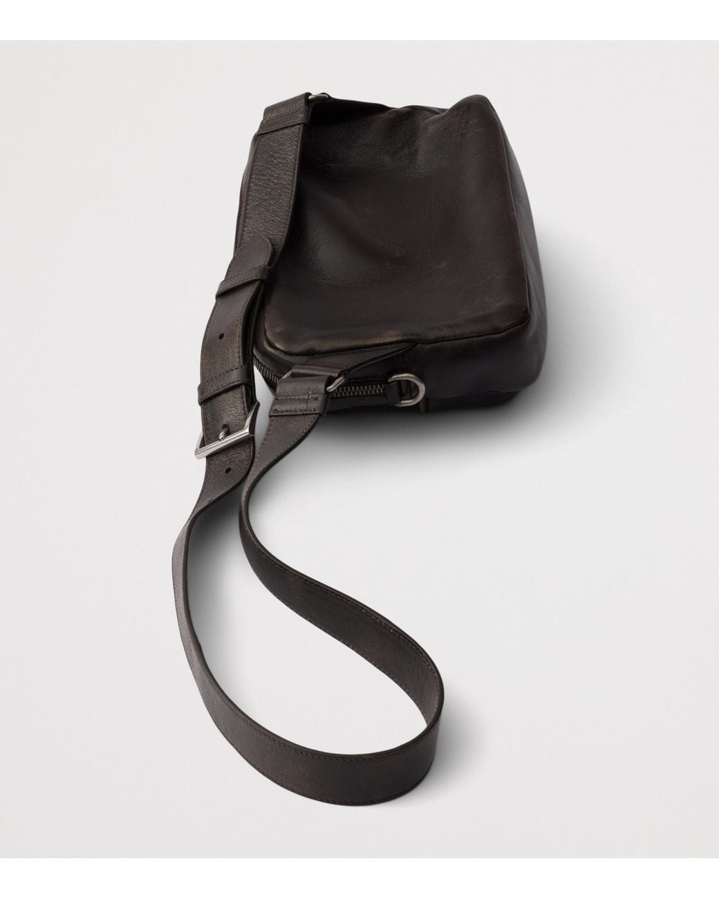 Prada Black Leather Cross-Body Bag for men