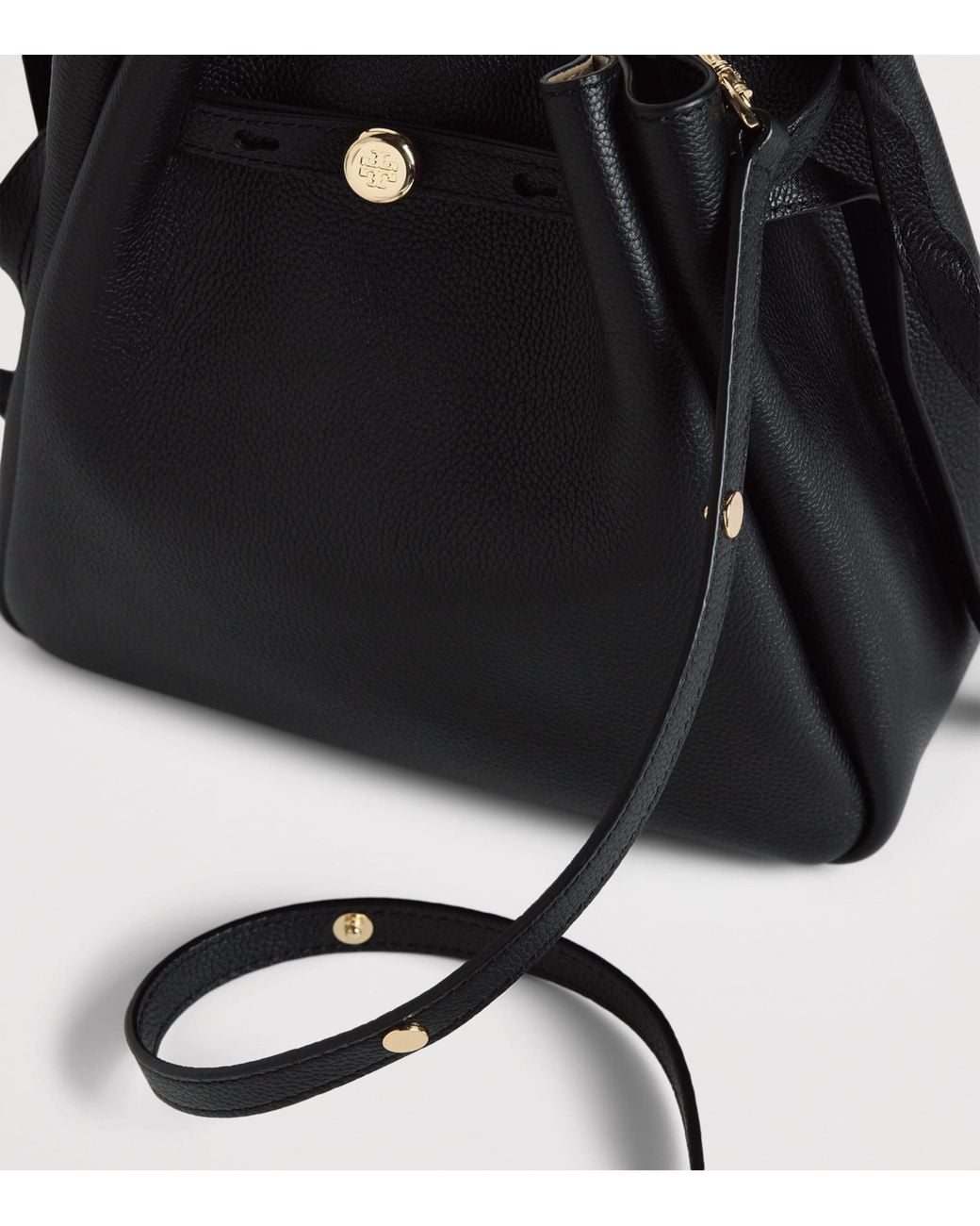 Tory Burch Black Leather Romy Bucket Bag