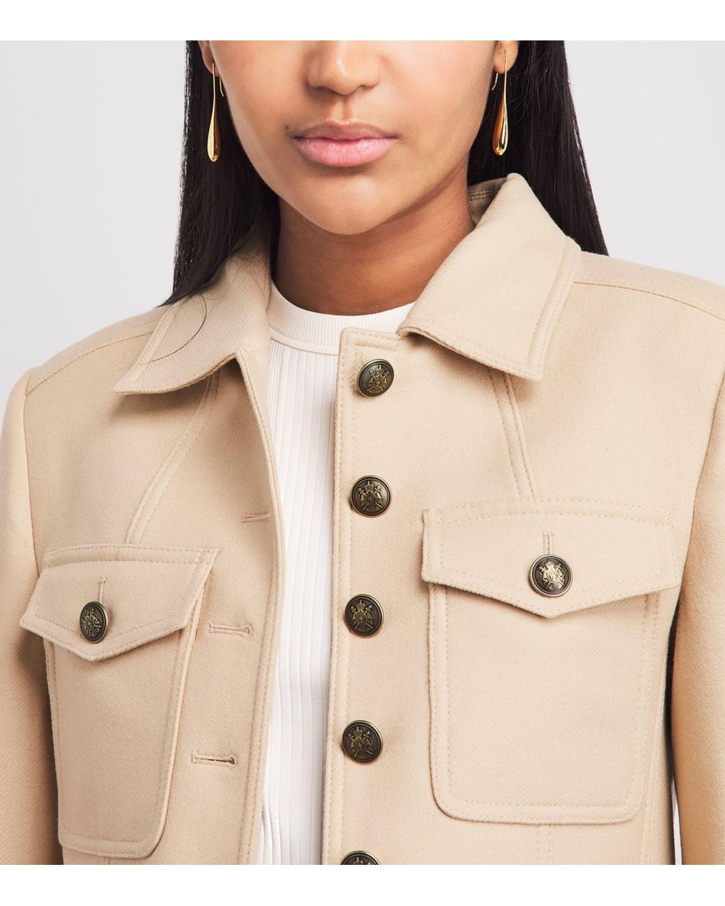 ME+EM Natural Wool-Blend Military Jacket