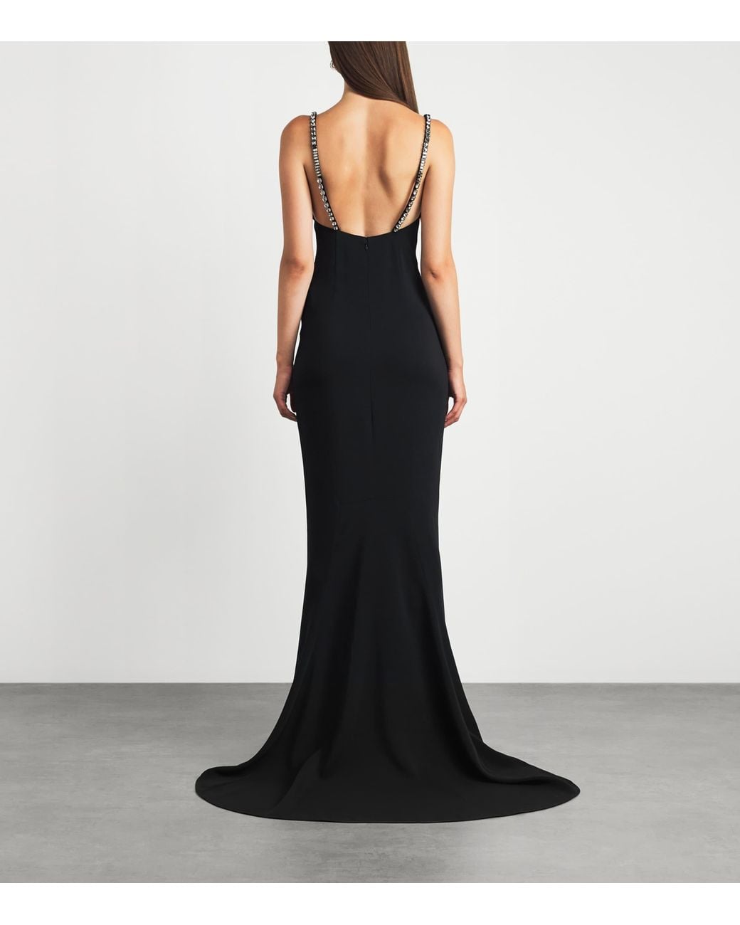 Stella McCartney Black Embellished Crepe Maxi Dress