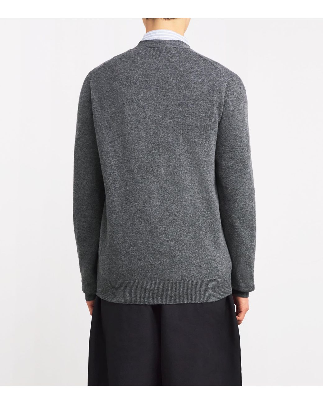 COMME DES GARÇONS PLAY Gray Wool Heart Cardigan for men