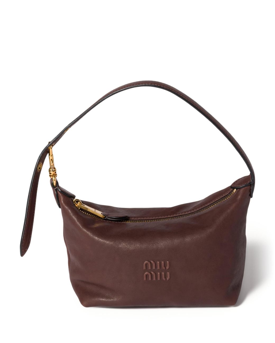 Miu Miu Brown Nappa Leather Pouch