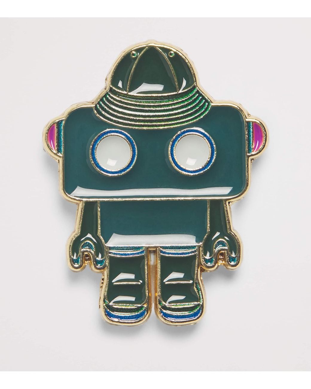 Barbour Gray X Paul Smith Robot Pin Badge