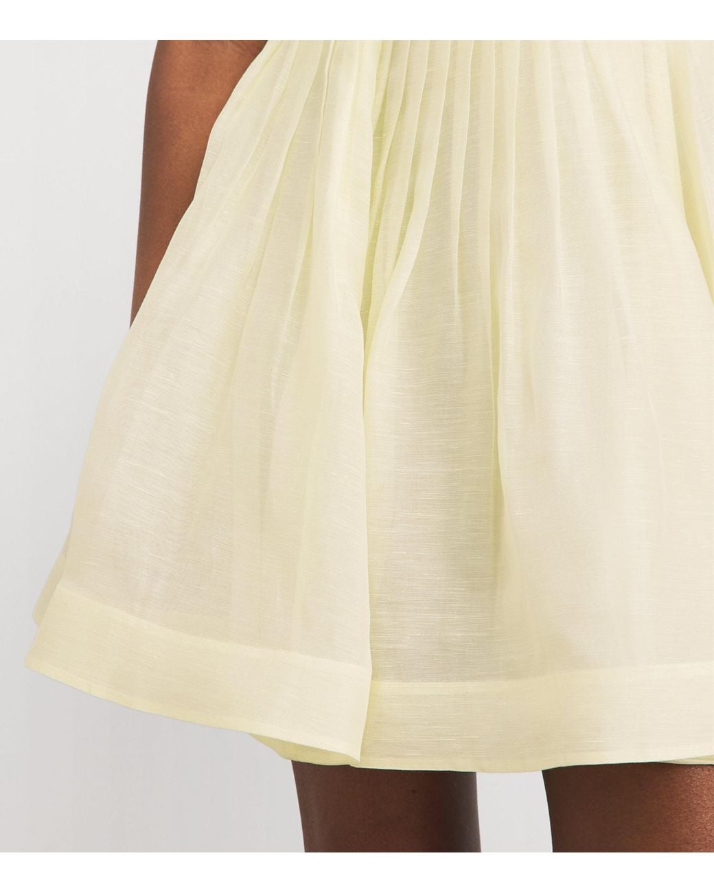 Zimmermann Blue Linen-Silk Plunge Mini Dress