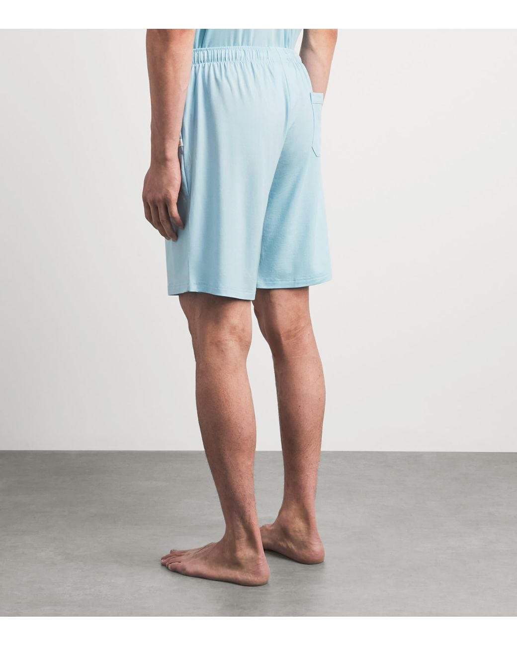Derek Rose Blue Micromodal Basel Sweatshorts for men