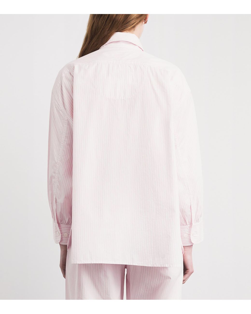 Suzie Kondi White Cotton Poplin Stripe Kappa Shirt