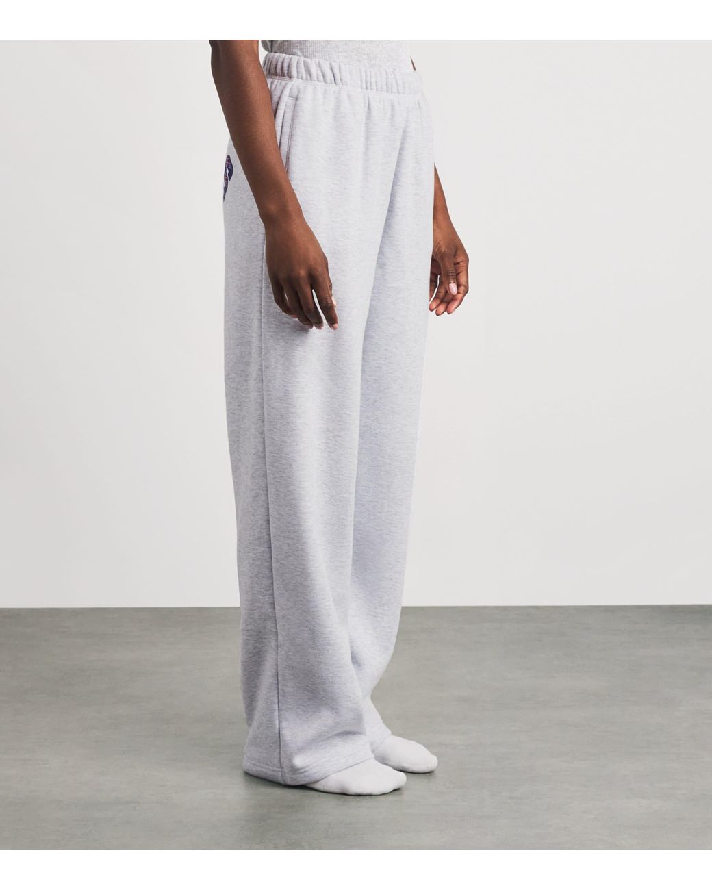 Skims White Cotton-Blend Straight Trousers