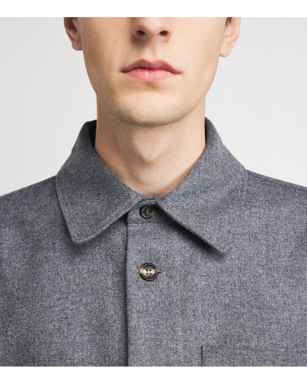 Gabriela Hearst Gray Wool-Cashmere Drew Overshirt for men