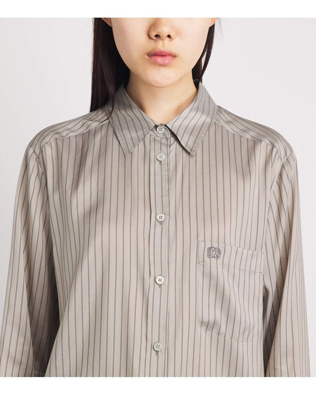 Blazé Milano Gray Silk Stripe Shirt