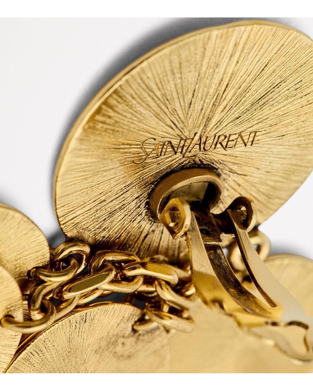 Saint Laurent Metallic Medallion Chandelier Clip-On Earrings