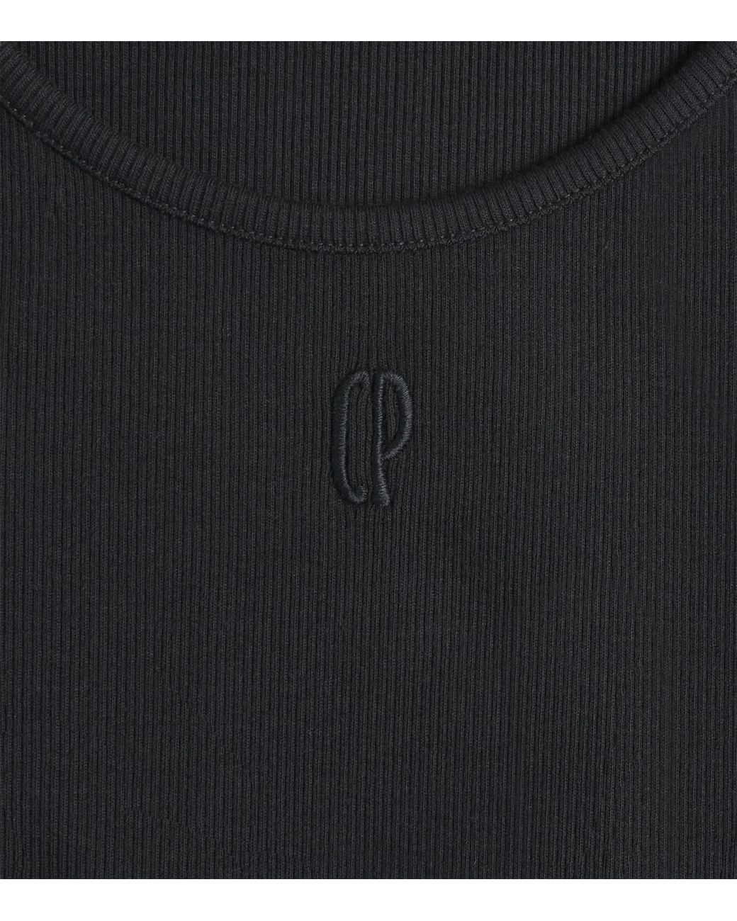 Claudie Pierlot Black Stretch-Cotton Ribbed Tank Top