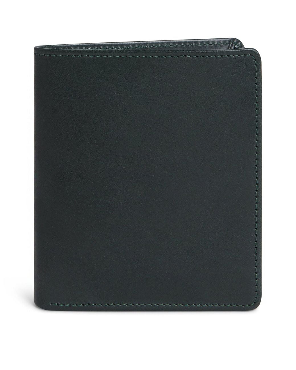 Swaine Black Leather Compact Bifold Wallet for men