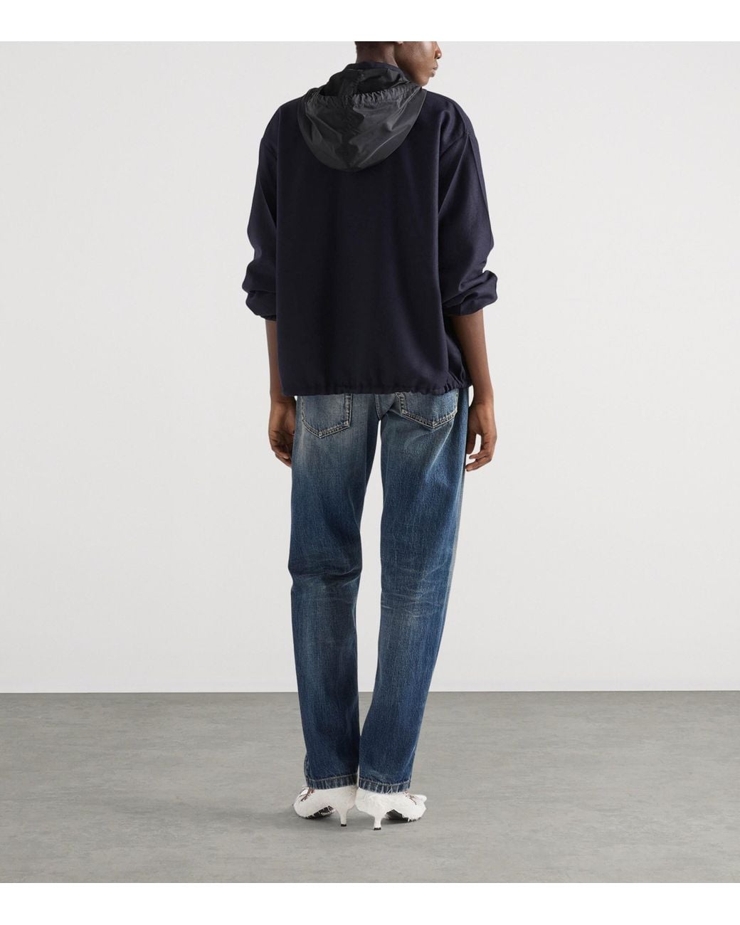 Prada Blue Re-Wool Oversized Jacket
