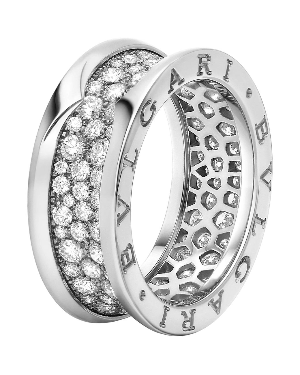 BVLGARI Metallic And Diamond B.Zero1 Ring