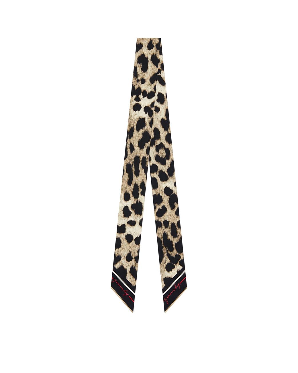 Givenchy White Silk Leopard Print Scarf